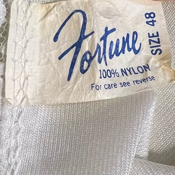 VINTAGE 70s lace nylon dress slip full long maxi white‎ lingerie layer nightgown - Picture 9 of 13